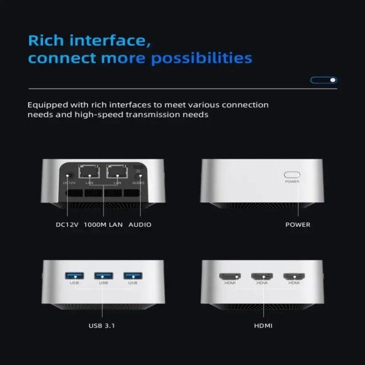 T8Plus Alder Lake-N100 4K Dual Band WIFI Bluetooth Office Game Portable Mini PC, Spec: 8G 256G UK Plug - Windows Mini PCs by buy2fix | Online Shopping UK | buy2fix