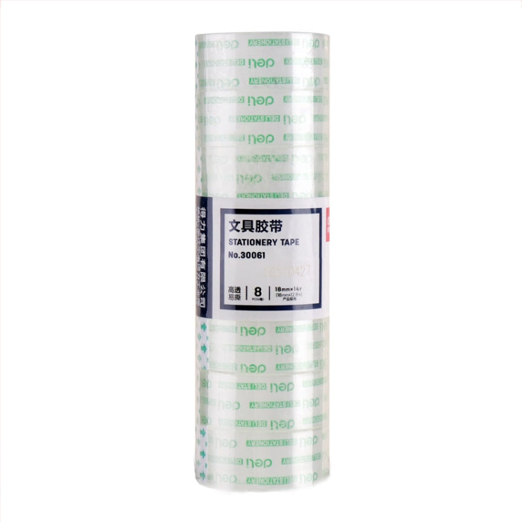 8 Rolls Width 1.8cm x Length 12.8m Deli Small High Viscosity Office Transparent Tape Student Stationery Tape - Tape & Solid glue by Deli | Online Shopping UK | buy2fix