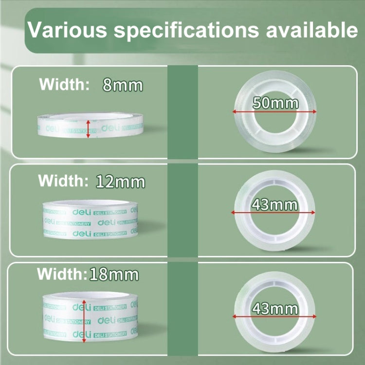 12 Rolls Width 0.8cm x Length 18.2m Deli Small High Viscosity Office Transparent Tape Student Stationery Tape - Tape & Solid glue by Deli | Online Shopping UK | buy2fix