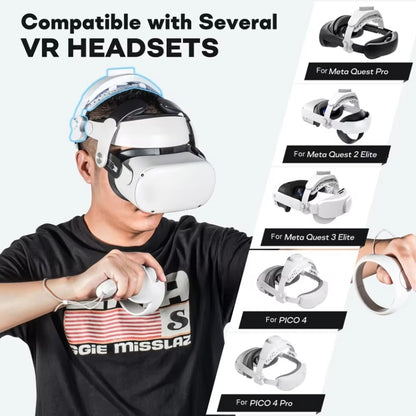 DEVASO VR Glasses Retractable Adjustable Headband Accessories For Meta Quest 3S / Meta Quest 3 / Meta Quest 2 / Meta Quest Pro / Pico 4 / Pico 4 Pro(White) - VR Accessories by buy2fix | Online Shopping UK | buy2fix