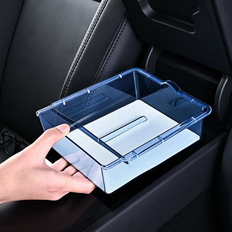 For 2023.9 Tesla Model3 Silicone Double-Layer Storage Box, Color: Blue Armrest Box - Stowing Tidying by buy2fix | Online Shopping UK | buy2fix