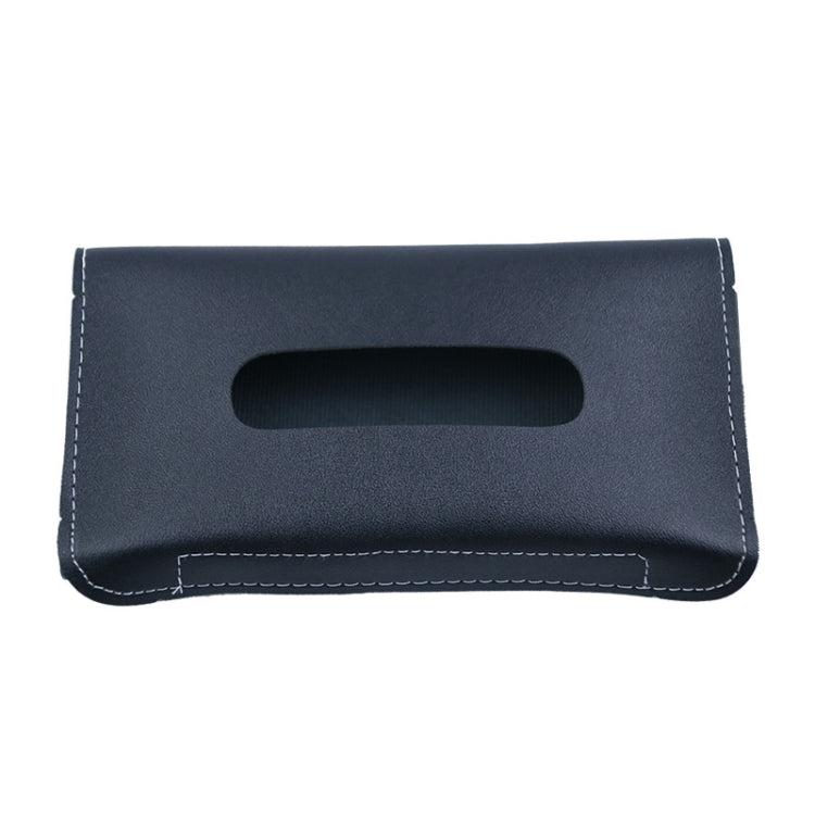 Car Armrest Box Sun Visor Hanging Leather Tissue Box(Black) - Stowing Tidying by buy2fix | Online Shopping UK | buy2fix