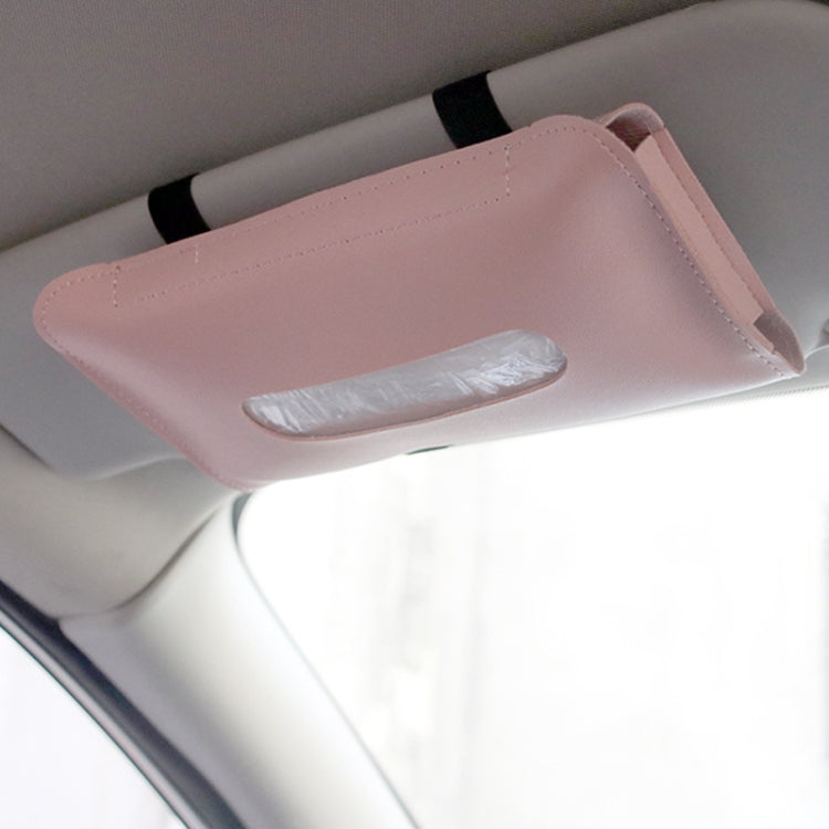 Car Armrest Box Sun Visor Hanging Leather Tissue Box(Blue) - Stowing Tidying by buy2fix | Online Shopping UK | buy2fix