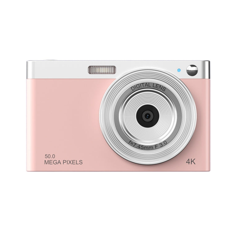 50 MP HD Camera 4K Video Retro Vlog Self-Shooting Camera(Pink) - Video Cameras by buy2fix | Online Shopping UK | buy2fix