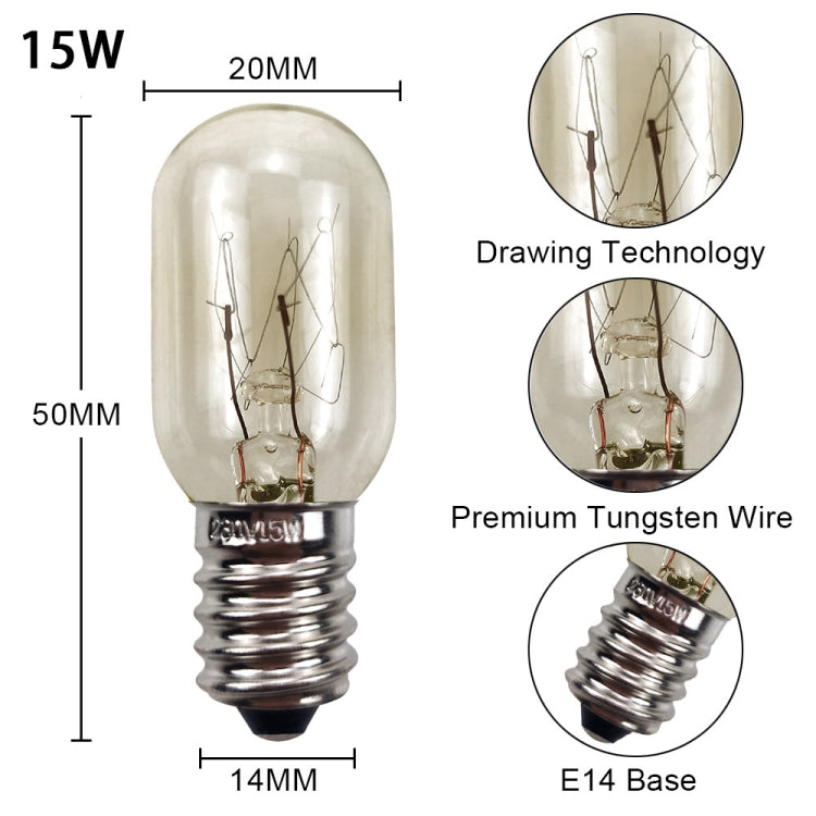 220V 15W E14 Screw Light Refrigerator Light Bulb Microwave Oven Sewing Machine Machine Bulb(2700K) - LED Blubs & Tubes by buy2fix | Online Shopping UK | buy2fix