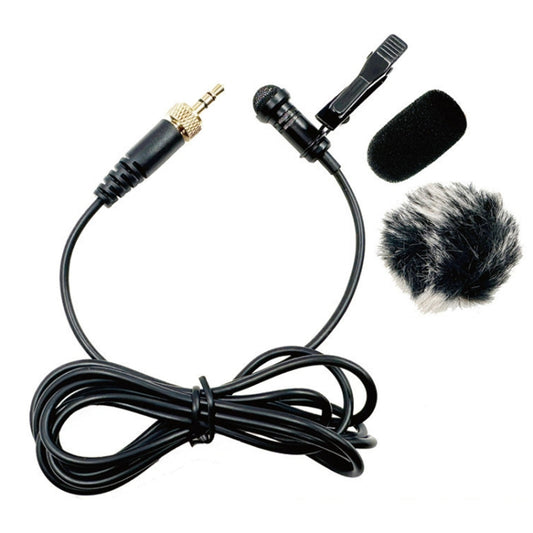 3.5mm Straight Internal Thread Plug Wireless Transmitting Lavalier Microphone, Length: 2m(Sponge Cover+Rabbit Fur Windproof Cover) - Microphone by buy2fix | Online Shopping UK | buy2fix