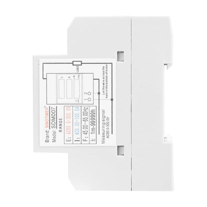 SINOTIMER SDM007 Din Rail AC Voltage Current Totalized Time Frequency Digital Display Meter - Current & Voltage Tester by SINOTIMER | Online Shopping UK | buy2fix