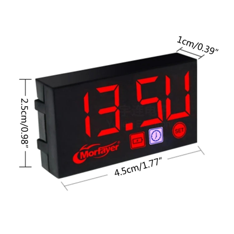 Compact LED Digital Display Time Voltmeter, Specification: 2 in 1 Temperature Red - Electrical Instruments by buy2fix | Online Shopping UK | buy2fix