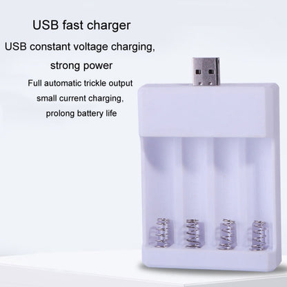 Fast USB 4 Slot Battery Charger AA/AAA Rechargeable Battery Universal Four Slot Charging Box, Model: Directly Plug-in - Charger & Converter by buy2fix | Online Shopping UK | buy2fix