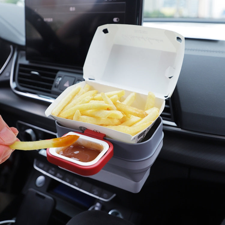 2 in 1 Car Fries Sauce Rack Air Vent Storage Box(Gray White) - Stowing Tidying by buy2fix | Online Shopping UK | buy2fix