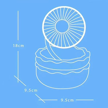 Hamburger Shaped Mini Desktop Fan with Cosmetic Mirror(Yellow) - Electric Fans by buy2fix | Online Shopping UK | buy2fix