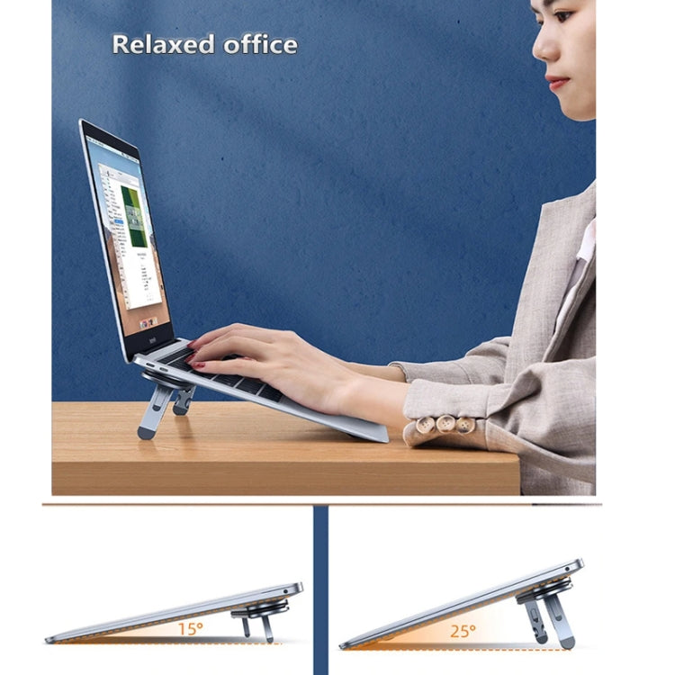 6 Ports USB-C/Type-C HUB Docking Station Laptop Stand Holder - Laptop Stand by buy2fix | Online Shopping UK | buy2fix