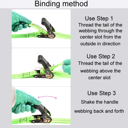 Motorcycle Ratchet Tensioner Cargo Bundling And Luggage Fixing Straps, Specification: Fluorescent Green 1.5m - Towing Bars by buy2fix | Online Shopping UK | buy2fix