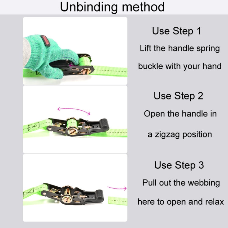 Motorcycle Ratchet Tensioner Cargo Bundling And Luggage Fixing Straps, Specification: Fluorescent Green 1m - Towing Bars by buy2fix | Online Shopping UK | buy2fix