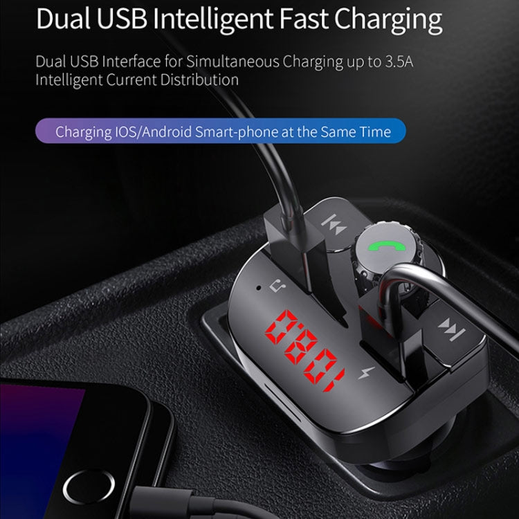 Car Bluetooth MP3 Player FM Transmitter Fast Charging(Black) - Bluetooth Car Kits by buy2fix | Online Shopping UK | buy2fix