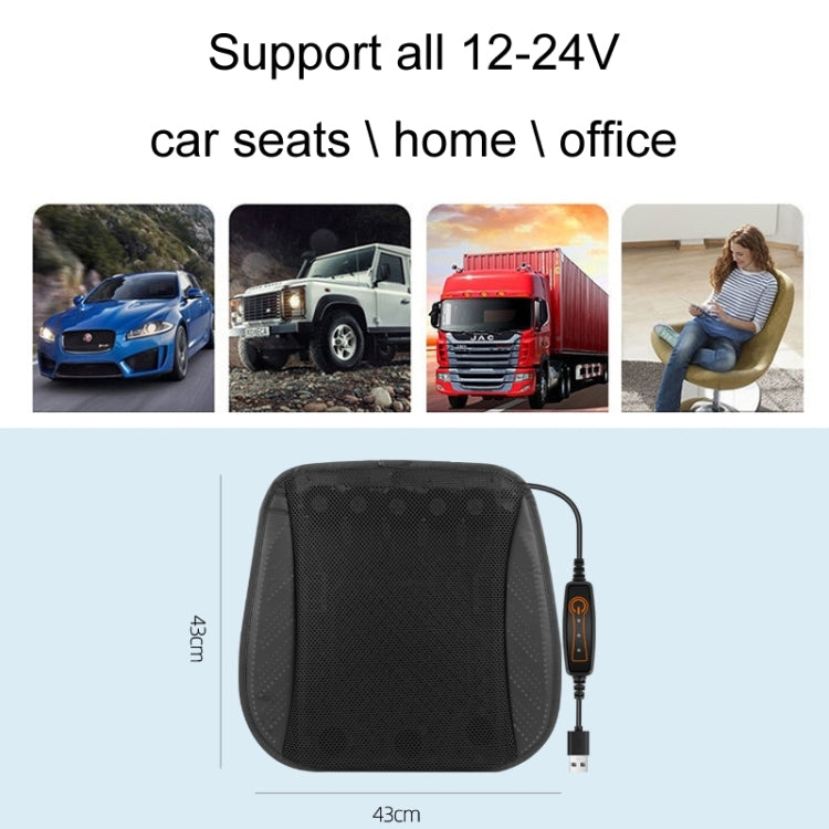 Car USB Summer Cool Ventilated Breathable Seat Cushion(Navy 8 Sets Fan) - Seat Accessories by buy2fix | Online Shopping UK | buy2fix