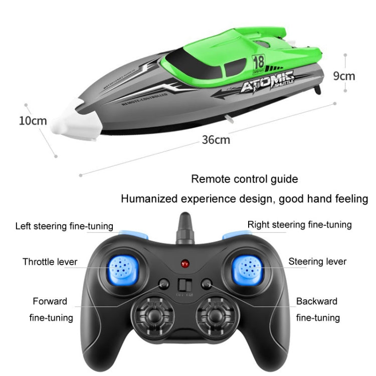 EB02 2.4G Wireless RC Boat Circulating Water-Cooled High-Speed Speedboat Racing Boat Model Toy(Green) - RC Boats by buy2fix | Online Shopping UK | buy2fix