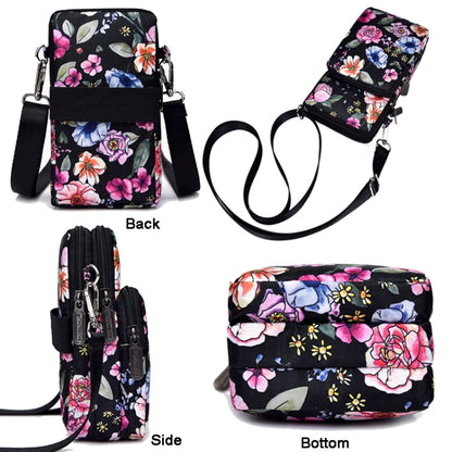 Printed Crossbody Mobile Phone Bag Mini Wallet With Arm Band, Style: Blue Printing - Single-shoulder Bags by buy2fix | Online Shopping UK | buy2fix