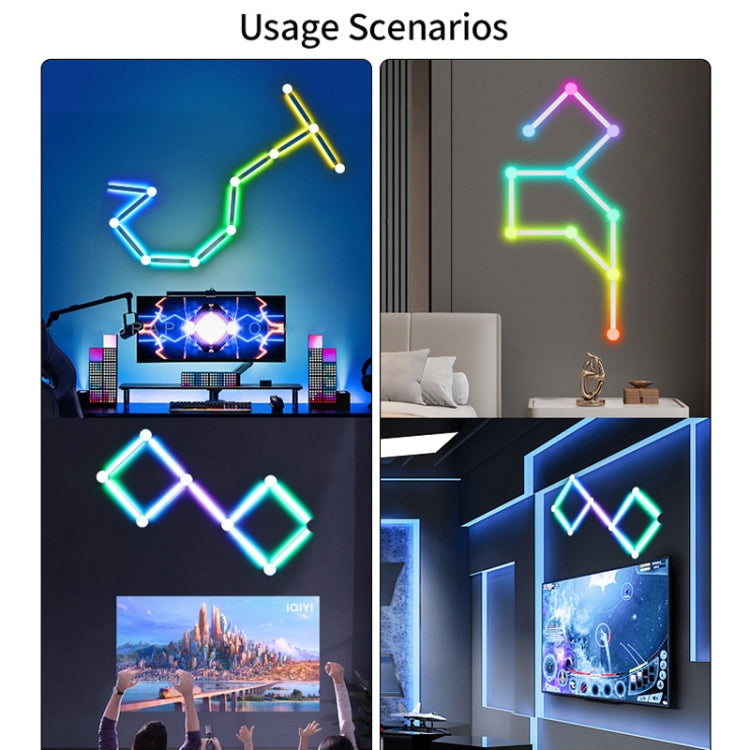 JSK-P30 9 Sections Smart WiFi Bluetooth Splicing Atmosphere Light Sound Control Constellation Light Support Amazon Alexa / Google Assistant / DuerOS EU Plug(White) - Novelty Lighting by buy2fix | Online Shopping UK | buy2fix