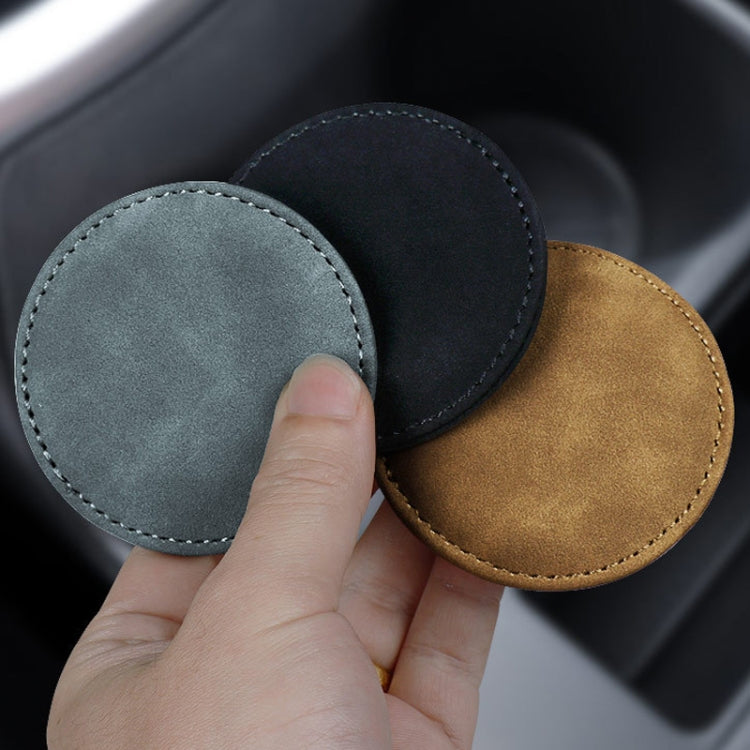 2pcs/ Set Car Suede Anti-Slip Water Coaster Car Interior Decoration(Gray) - Car Drink Holders by buy2fix | Online Shopping UK | buy2fix