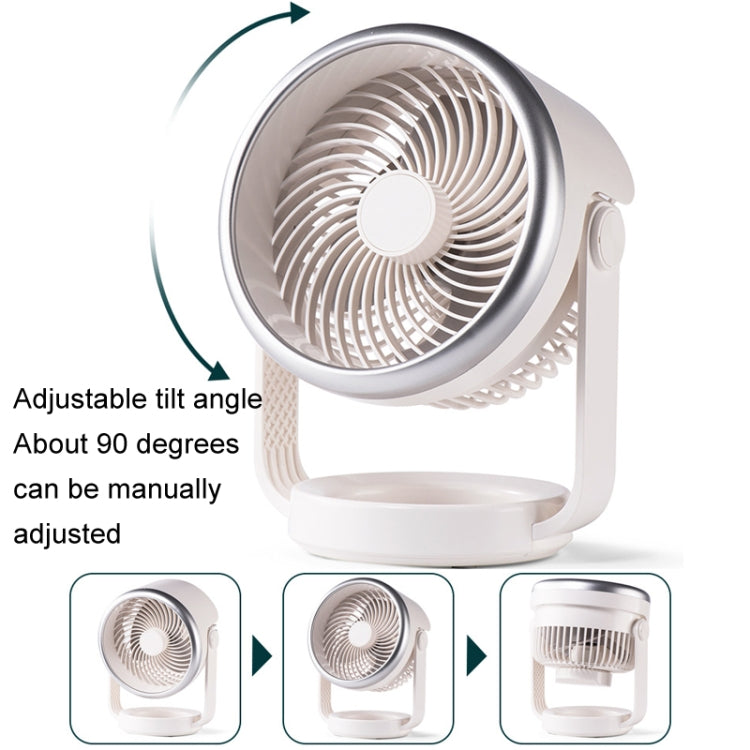 Air Circulating Fan USB Charging Desktop Quiet Fan(White) - Electric Fans by buy2fix | Online Shopping UK | buy2fix