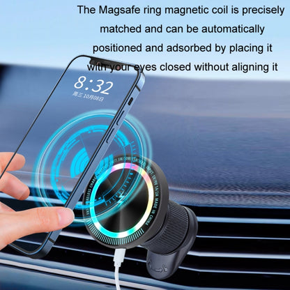 Magsafe 15W Magnetic Colorful Light Wireless Charging Mobile Phone Holder, Color: A9 Adhesive Dark Gray - Wireless Charger Holders by buy2fix | Online Shopping UK | buy2fix