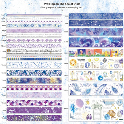 27rolls /Box Long Season Washi Tape DIY Scrapbook Stickers(Starry Walk) - Handbook Decorative Stickers by buy2fix | Online Shopping UK | buy2fix