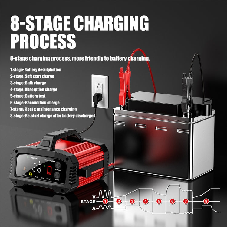 FOXSUR 25A 12V/24V Portable High-Power Car Ship Motorcycle Charger(UK Plug) - Battery Charger by FOXSUR | Online Shopping UK | buy2fix