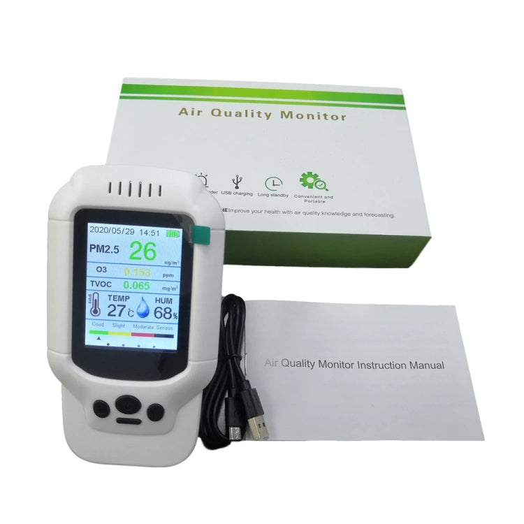 8-In-1 Air Quality Detector PM2.5 / PM1.0 / PM10 / HCHO / TVOC / O3 / Temperature / Humidity Monitor - Air & Water Quality Tester by buy2fix | Online Shopping UK | buy2fix