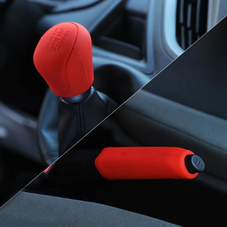 Automotive Silicone Manual Automatic Shift Lever Protective Cover, Size: Gear Shift Red - Shift Knob by buy2fix | Online Shopping UK | buy2fix