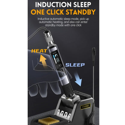 FNIRSI Portable Constant Temperature Soldering Iron Set, Model: HS-02A Upgrade B+C2C Line+100W US Plug+EU Adapter - Soldering Iron Set by FNIRSI | Online Shopping UK | buy2fix