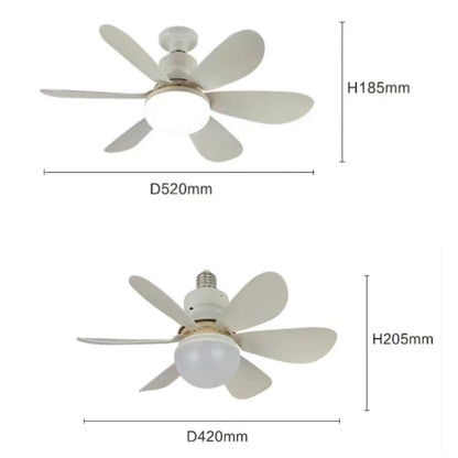 Home Small Fan Light E27 Snail Mouth Suspension Fan Lamp, Size: 520x185mm 40W Matcha Green(Remote Control Without Base) - Electric Fans by buy2fix | Online Shopping UK | buy2fix