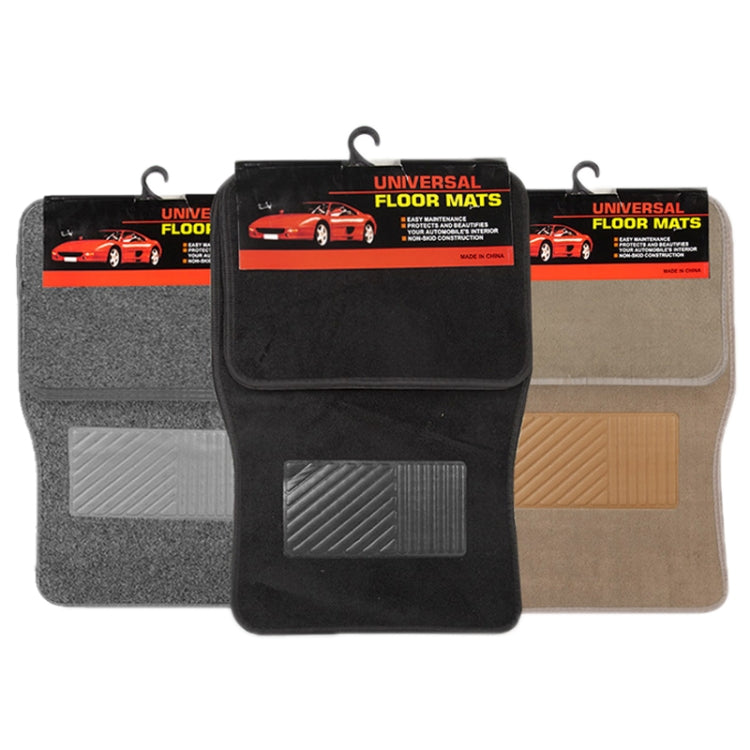 4pcs /Set Universal Car Foot Mats PVC Flocking Pads(Black) - Floor Mats by buy2fix | Online Shopping UK | buy2fix