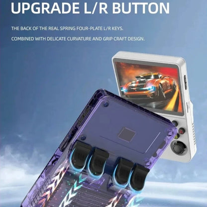 R36S Retro Handheld Game Console Linux System 3.5-Inch IPS Screen Portable Video Player 64G Purple Transparent - Pocket Console by buy2fix | Online Shopping UK | buy2fix