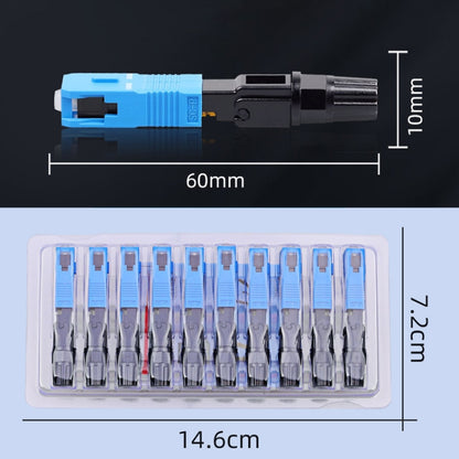 60mm 10pcs SC-UPC Telecom Grade FTTH Connector Pre-Embedded Cold Splice Coupler - Adapter by buy2fix | Online Shopping UK | buy2fix