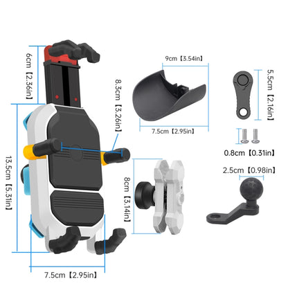 Colorful Motorcycle Shock-absorbing Navigation Mobile Phone Holder(Mirror Mount) - Holder by buy2fix | Online Shopping UK | buy2fix