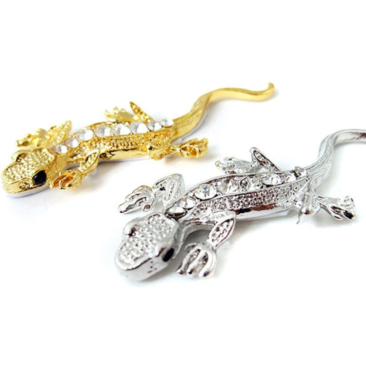 Zinc Alloy Rhinestone Gecko Metal 3D Car Sticker(Gold) - 3D Metal Sticker by buy2fix | Online Shopping UK | buy2fix