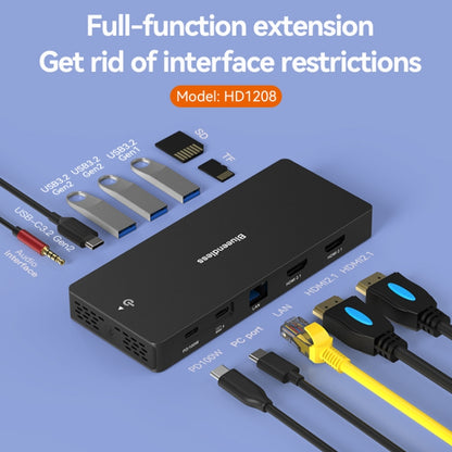 Blueendless 12-In-1 HD Multifunctional Docking Station 10Gbps Splitter With Switch(8K+4K HDMI x 2) - USB HUB by Blueendless | Online Shopping UK | buy2fix