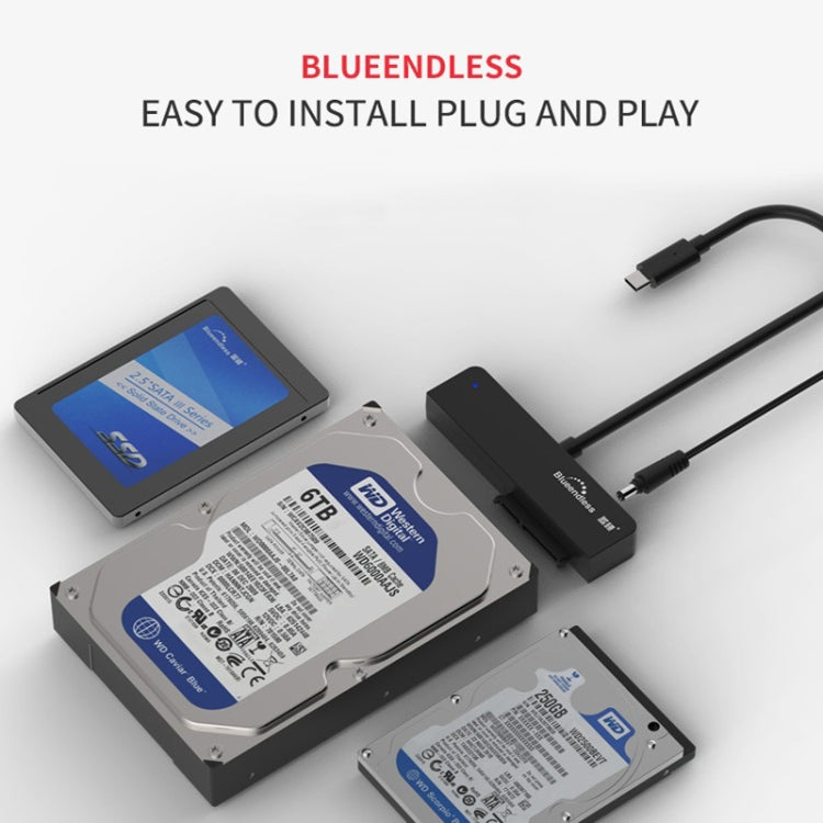 Blueendless US35 USB3.0 To SATA Adapter 2.5 / 3.5-Inch Hard Drive SSD Reader, Spec: USB3.0 UK Plug - USB to IDE / SATA by Blueendless | Online Shopping UK | buy2fix