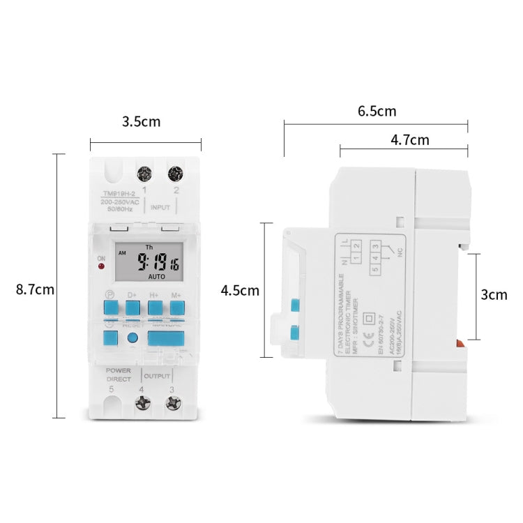 SINOTIMER TM919H-4 12V 16A DIN Rail 4 Pins Voltage Output Digital Switch Timer Automatic Cycle Timing Controller - Switch by SINOTIMER | Online Shopping UK | buy2fix