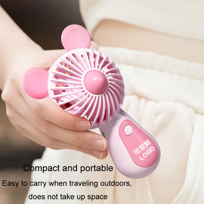 Cute Cartoon Handheld Small Fan Mini Portable USB Charging Fan, Size: Bear(Purple) - Electric Fans by buy2fix | Online Shopping UK | buy2fix