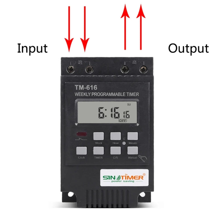 SINOTIMER TM616B-1 110V 30A Weekly Programmable Digital Timer Switch Relay Control - Switch by SINOTIMER | Online Shopping UK | buy2fix