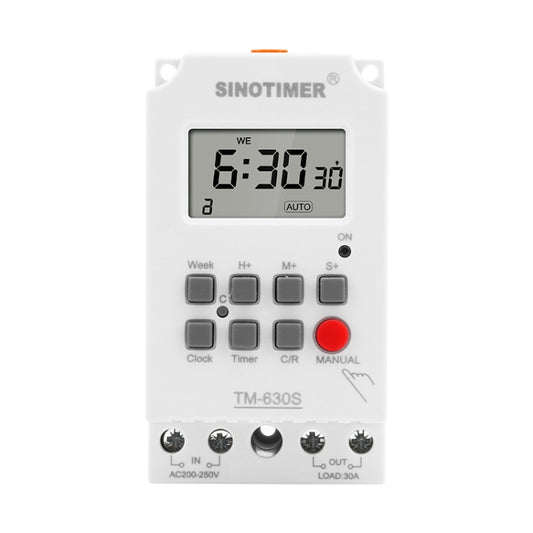 SINOTIMER TM630S-2 220V 30A Timer Switch 1 Second Interval Weekly Programmable Time Relay - Switch by SINOTIMER | Online Shopping UK | buy2fix