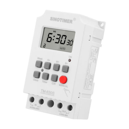 SINOTIMER TM630S-2 220V 30A Timer Switch 1 Second Interval Weekly Programmable Time Relay - Switch by SINOTIMER | Online Shopping UK | buy2fix