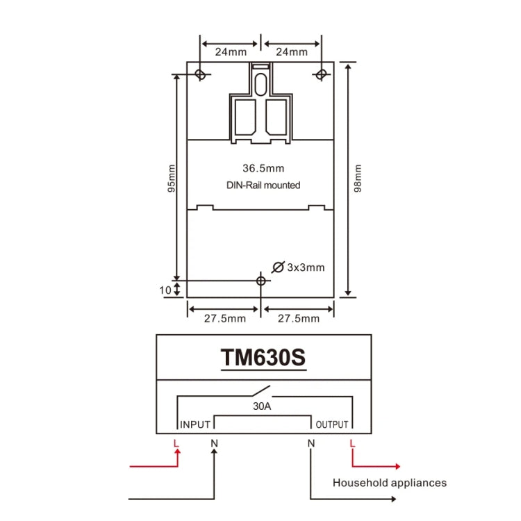 SINOTIMER TM630S-1 110V 30A Timer Switch 1 Second Interval Weekly Programmable Time Relay - Switch by SINOTIMER | Online Shopping UK | buy2fix