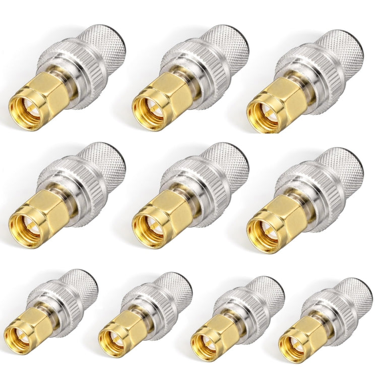 10pcs /Pack SMA Male Crimp Connector Kit For LMR-400 / RG8 / RG213 / Belden-9913 SMA Extension Cable - Connectors by buy2fix | Online Shopping UK | buy2fix