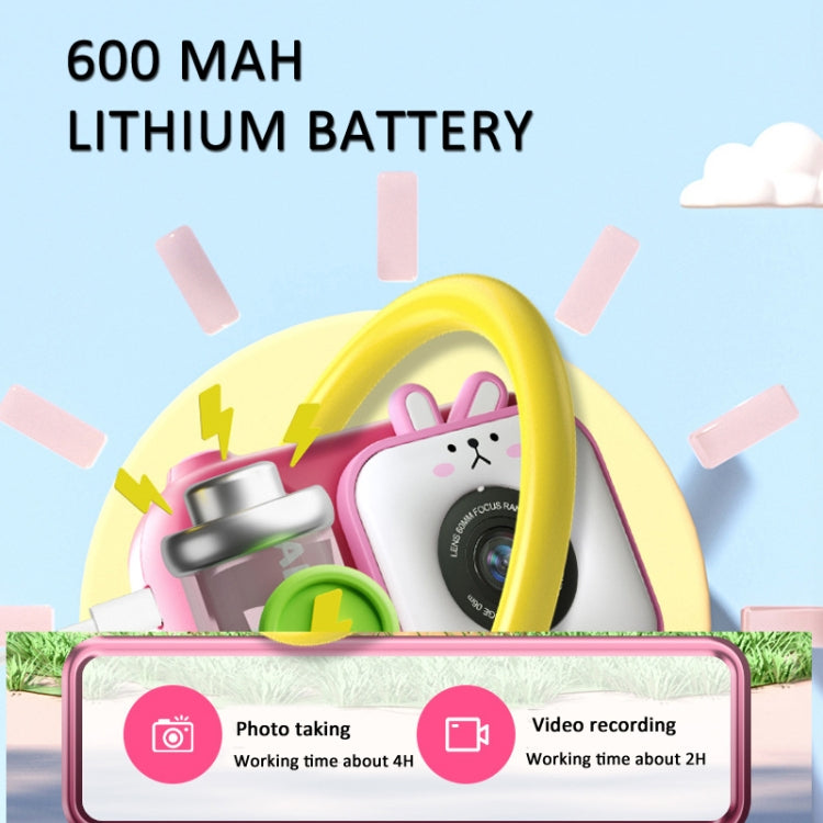 2.4 Inch IPS Screen 48MP Dual Lens Kids Digital Camera Mini Video Camera Without TF Card Pink Bunny - Children Cameras by buy2fix | Online Shopping UK | buy2fix