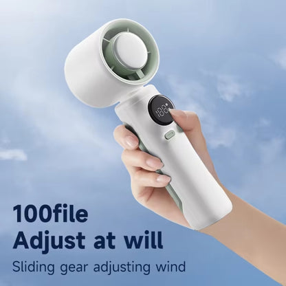 Turbo Handheld Small Fan Outdoor 100-speed Cooling Fan Built-in 4000 mAh Battery(Grey) - Electric Fans by buy2fix | Online Shopping UK | buy2fix