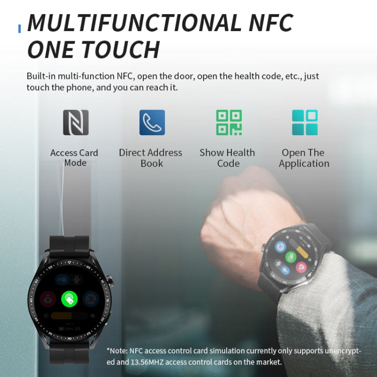 HW28 1.39-inch IP67 Waterproof Health Monitoring Bluetooth Call Smart Watch with NFC Payment(Black) - Smart Watches by buy2fix | Online Shopping UK | buy2fix