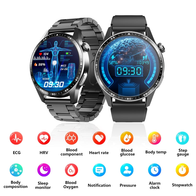 F400  1.55 Inch Screen Smart Watch Support ECG/ Blood Oxygen / Blood Sugar / 150+ Sports Mode, Color: Black Bamboo - Smart Watches by buy2fix | Online Shopping UK | buy2fix